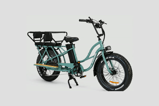 Oceanside Kids' Carrier - long-tail cargo e-bike with padded rear bench